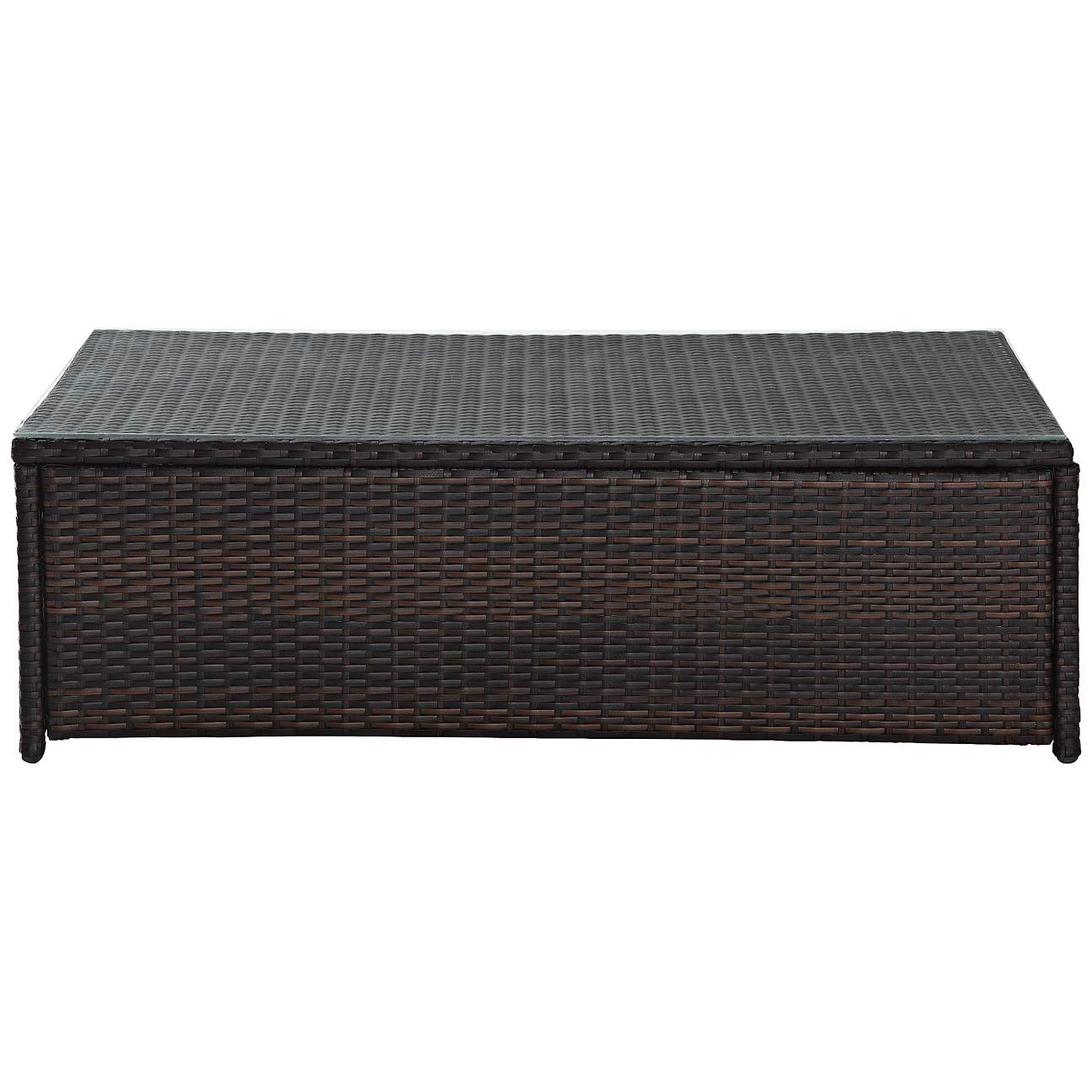 Palm Harbor Glass-Top Outdoor Wicker Cocktail Table - #7J873 | Lamps Plus