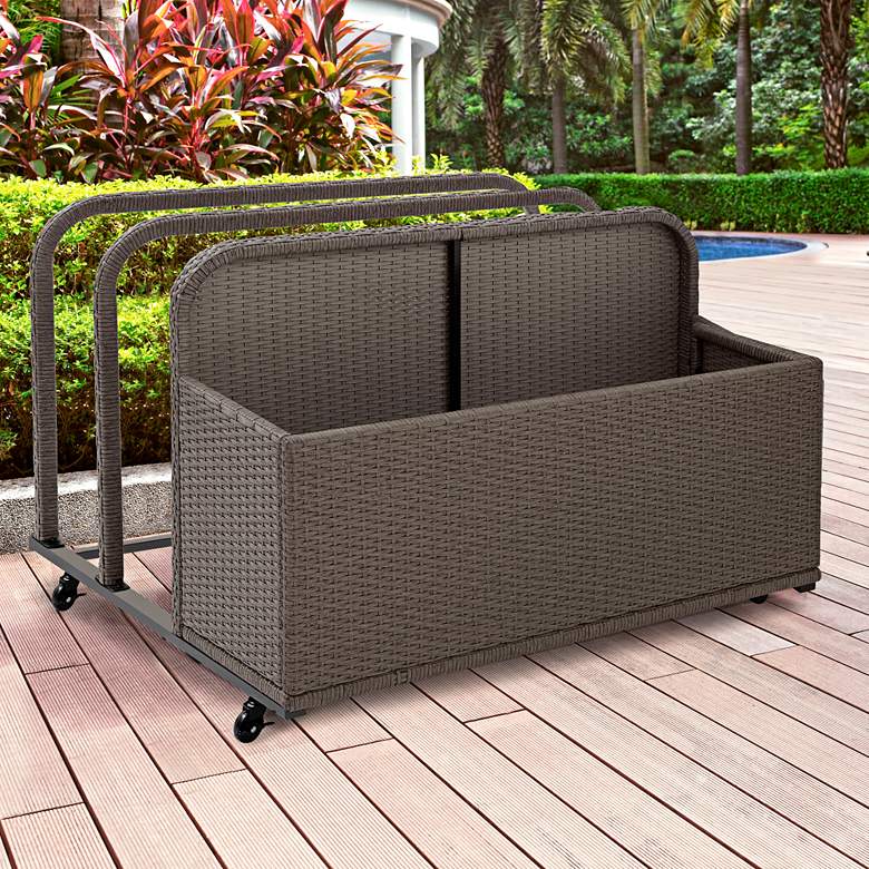 Image 1 Palm Harbor Gray Outdoor Wicker Float Caddy