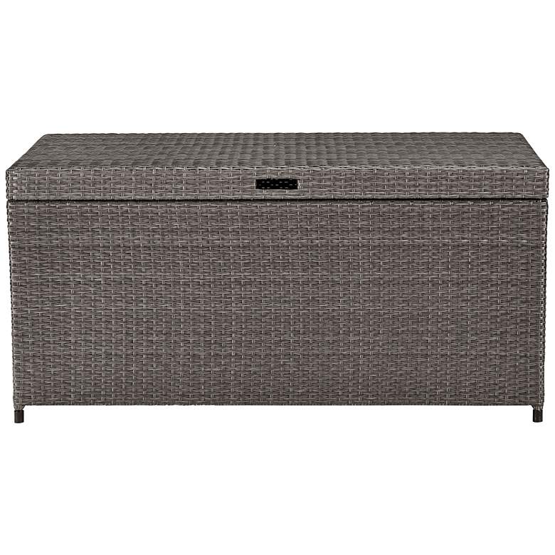 Image 1 Palm Harbor Gray Outdoor Wicker Storage Bin