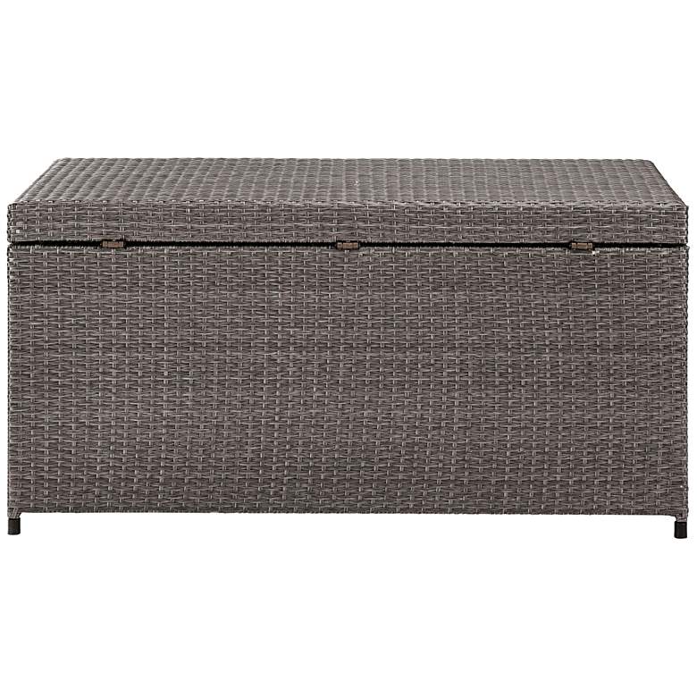 Image 3 Palm Harbor Gray Outdoor Wicker Storage Bin more views