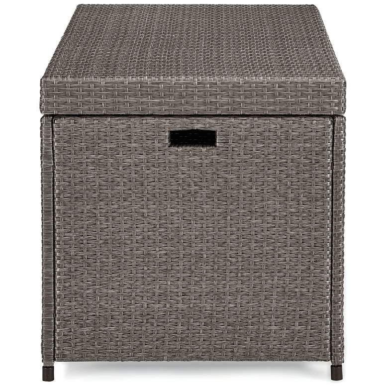 Image 5 Palm Harbor Gray Outdoor Wicker Storage Bin more views