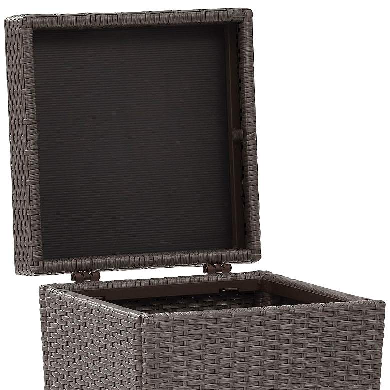 Image 3 Palm Harbor Gray Outdoor Wicker Trash Bin more views