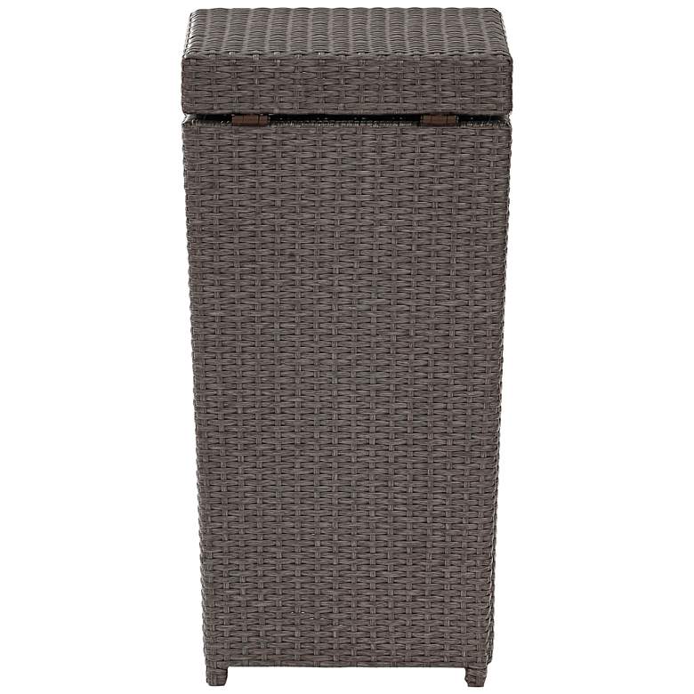 Image 4 Palm Harbor Gray Outdoor Wicker Trash Bin more views