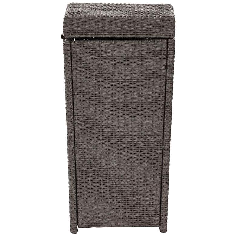 Image 5 Palm Harbor Gray Outdoor Wicker Trash Bin more views