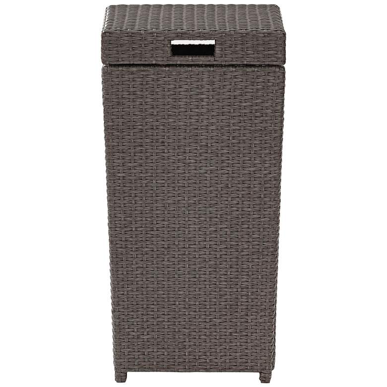 Image 6 Palm Harbor Gray Outdoor Wicker Trash Bin more views