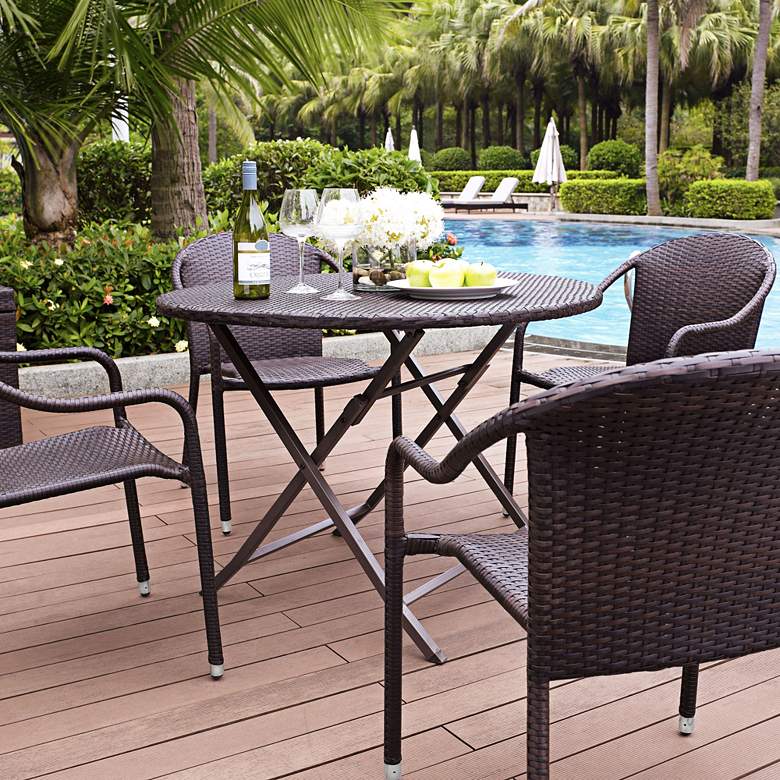 Image 3 Palm Harbor Outdoor Wicker 5-Piece Cafe Dining Set more views