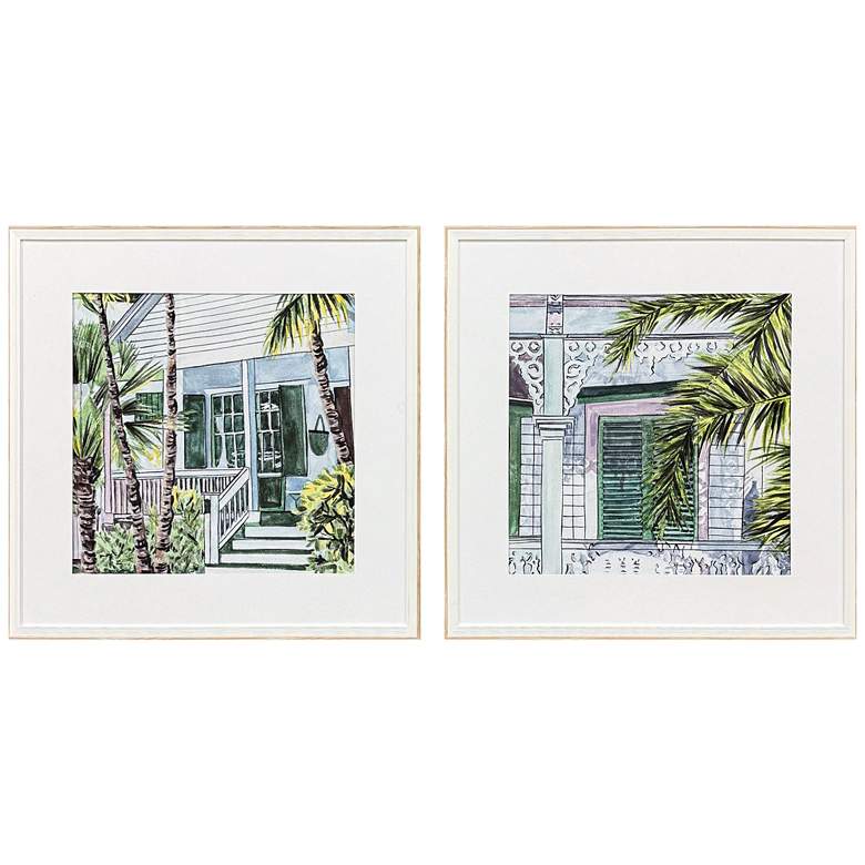 Image 1 Palm House I 25"W x 25"H Coastal Framed Art Set of 2