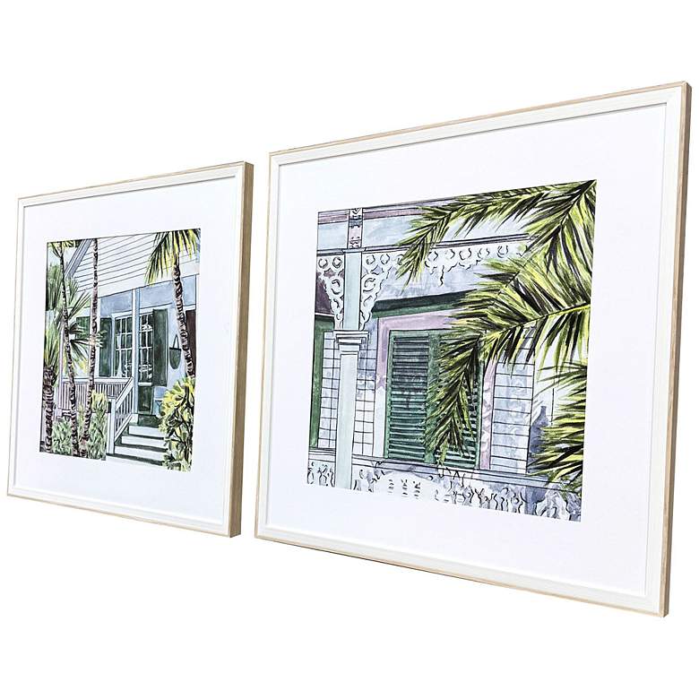 Image 2 Palm House I 25"W x 25"H Coastal Framed Art Set of 2 more views