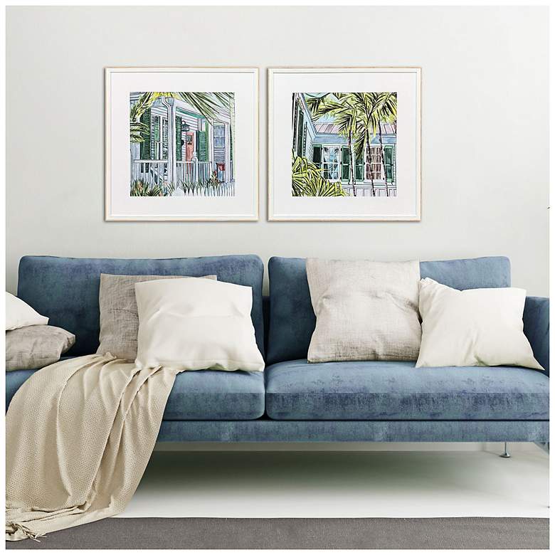 Image 4 Palm House II 25"W x 25"H Coastal Framed Art Set of 2 more views