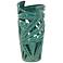 Palm Leaf 16" High Emerald Green Stoneware Decorative Jar