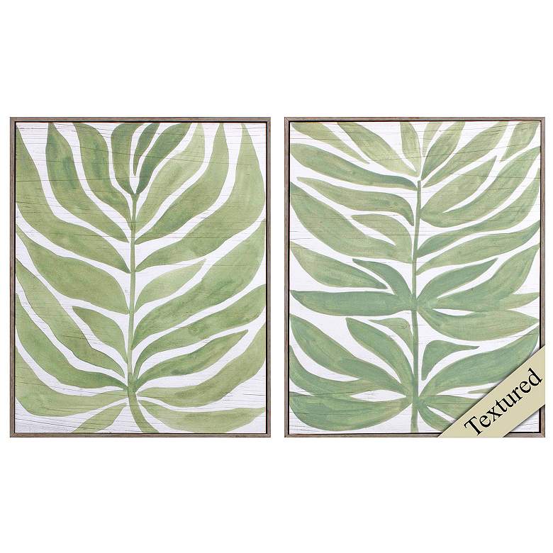 Image 1 Palm Leaf 16"W x 20"H Non-Glass Framed Art Set of 2