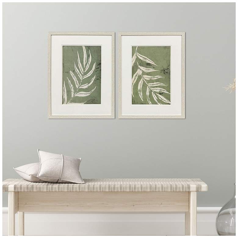Image 4 Palm Leaf 19"W x 25"H Coastal Framed Art Set of 2 more views