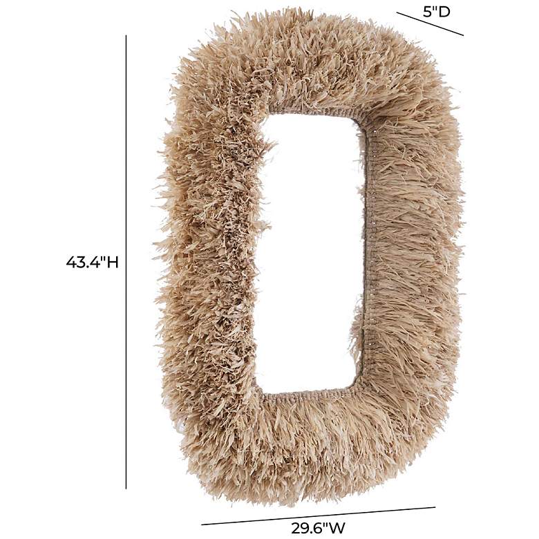 Image 6 Palm Natural Sisal Rectangular Wall Mirror more views