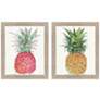 2_Palm Pineapples 19"W x 23"H Framed Art - Set of 2