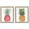 Palm Pineapples 19"W x 23"H Framed Art - Set of 2