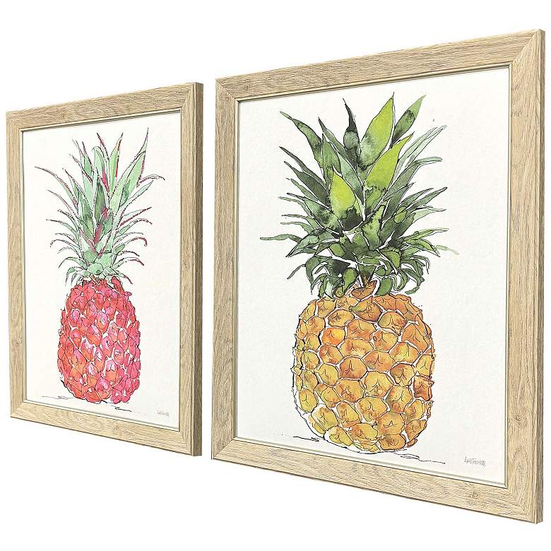 Image 3 Palm Pineapples 19"W x 23"H Framed Art - Set of 2 more views