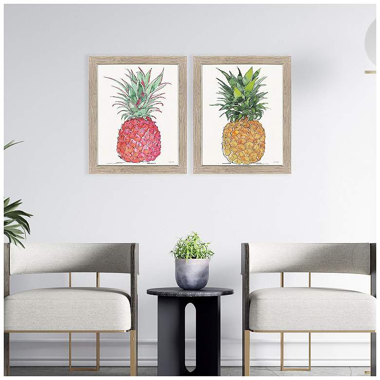 Image 5 Palm Pineapples 19"W x 23"H Framed Art - Set of 2 more views