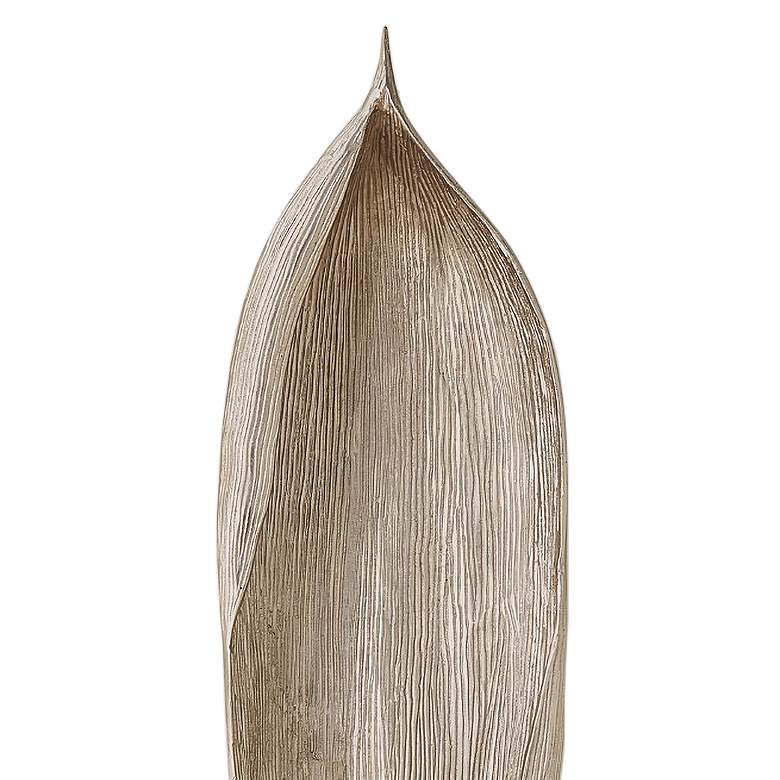 Image 2 Palm Seed Pod Flat Nickel 47 inch High Metal Sculpture more views