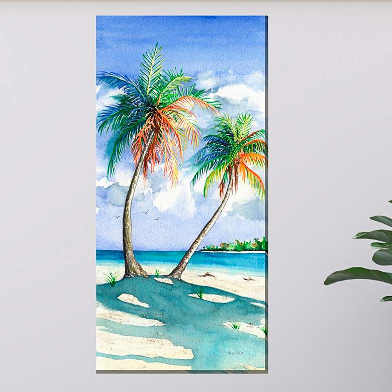Image 1 Palm Shadows 48 inch High All-Weather Outdoor Canvas Wall Art