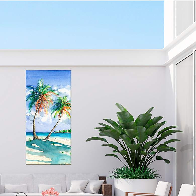 Image 4 Palm Shadows 48" High All-Weather Outdoor Canvas Wall Art more views