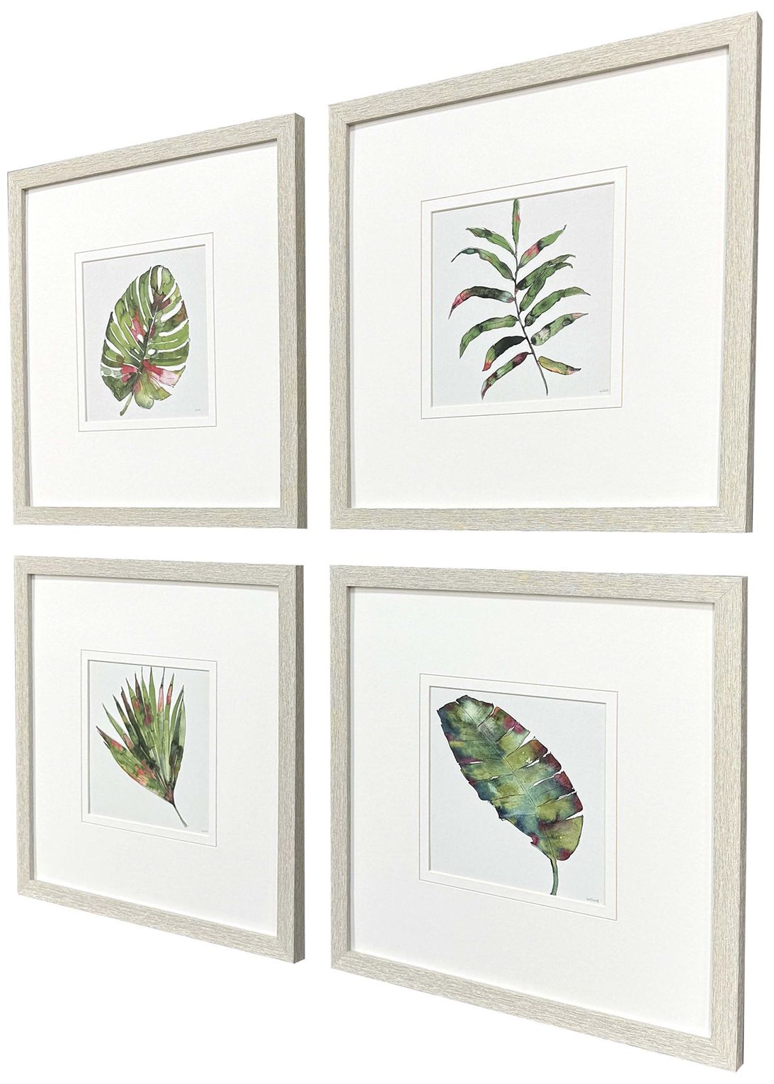 Image 3 Palm Springs Leaves 17"W x 17"H Framed Art - Set of 4 more views