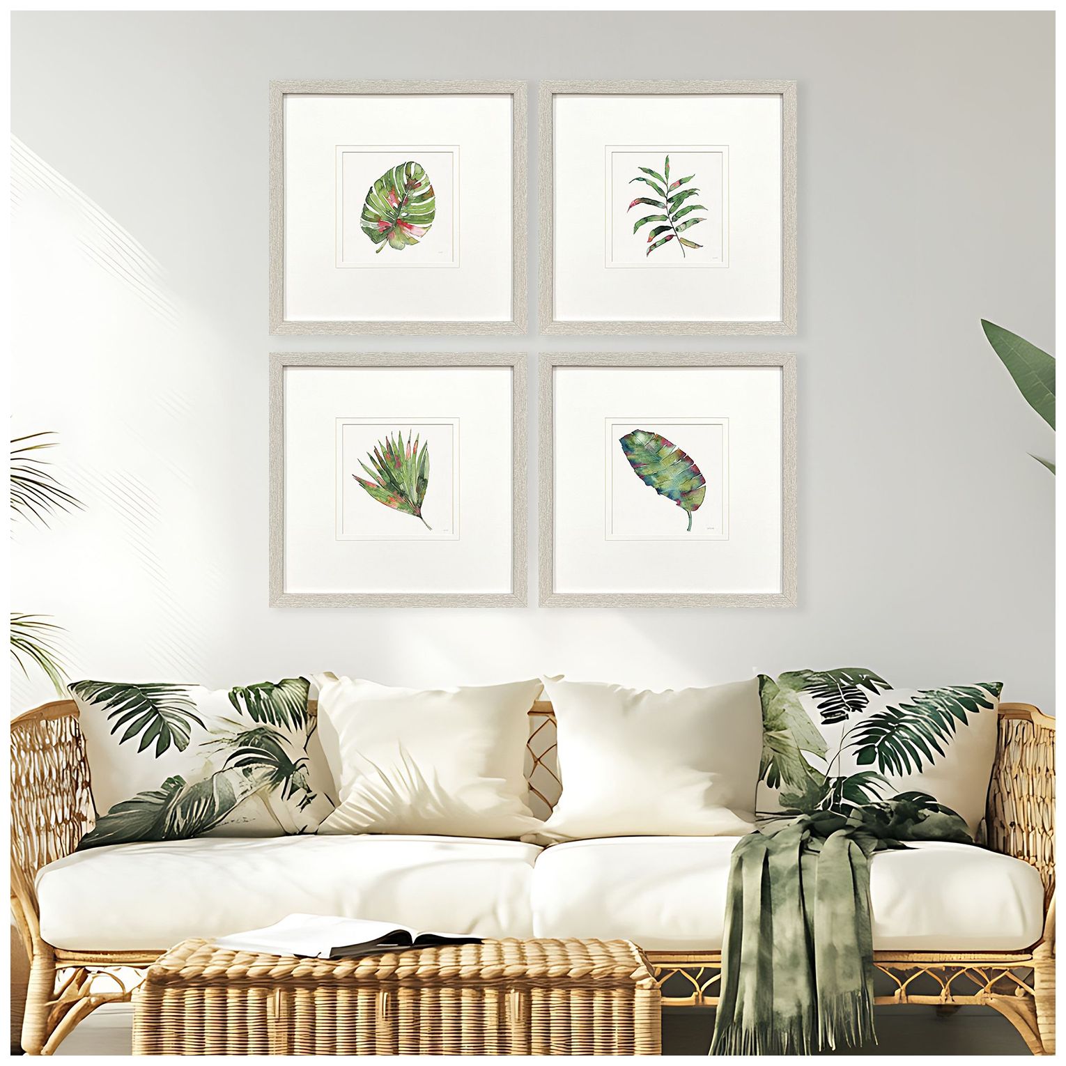 Image 5 Palm Springs Leaves 17"W x 17"H Framed Art - Set of 4 more views