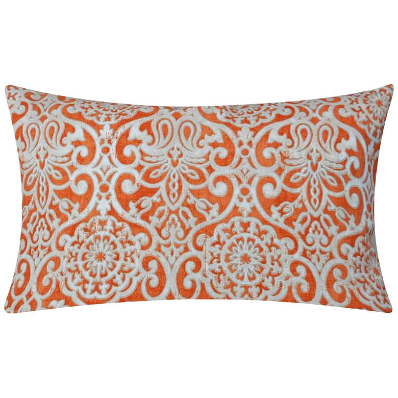 Image 1 Palm Springs Tangerine 20 inch x 14 inch Lumbar Outdoor Throw Pillow