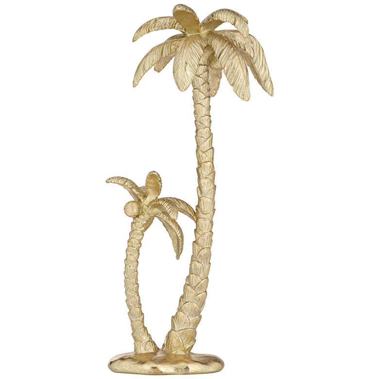 Image 1 Palm Tree 15 3/4 inch High Shiny Gold Decorative Figurine