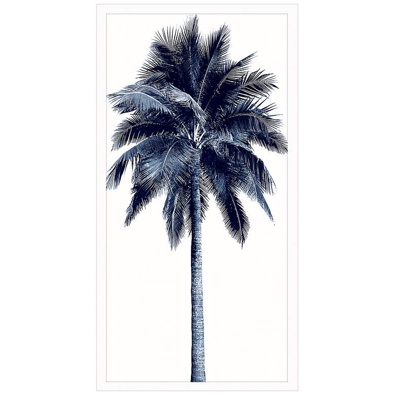 Image 1 Palm Tree Blue I 50 inch High Rectangular Giclee Framed Wall Art