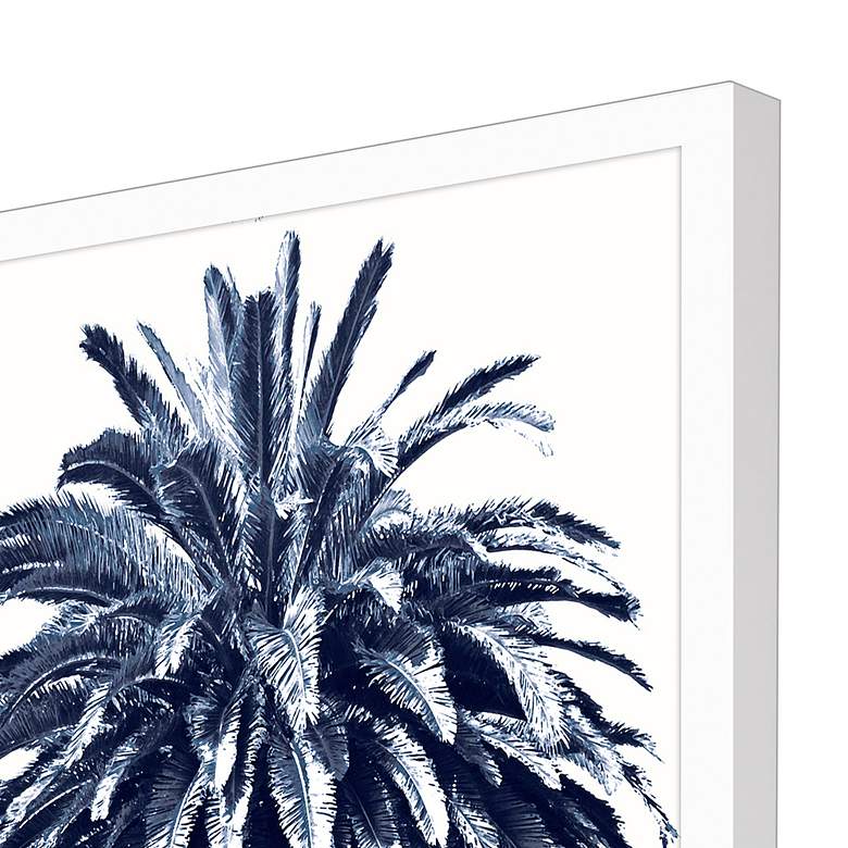 Image 2 Palm Tree Blue II 50"H Rectangular Giclee Framed Wall Art more views