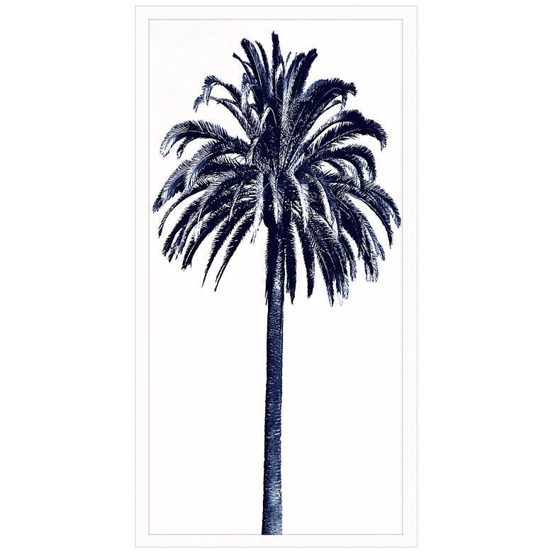 Palm Tree Blue III 50&quot;H Rectangular Giclee Framed Wall Art