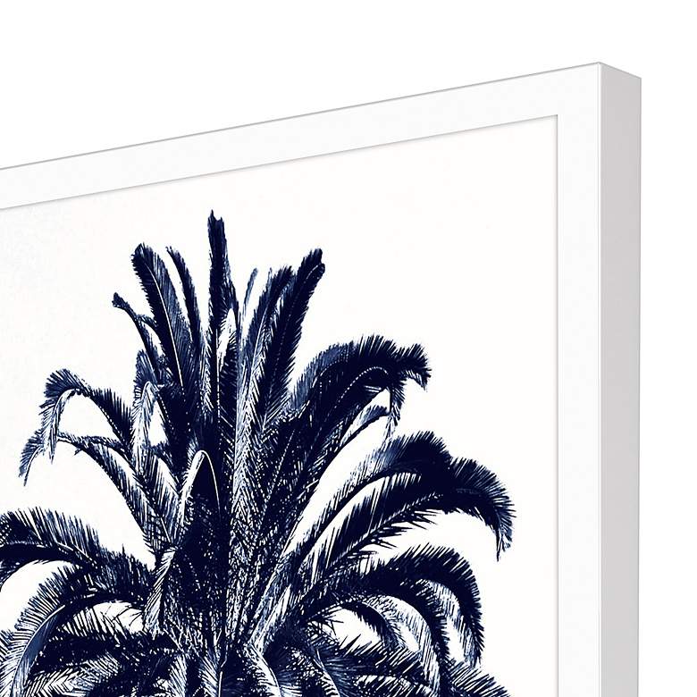 Image 2 Palm Tree Blue III 50"H Rectangular Giclee Framed Wall Art more views