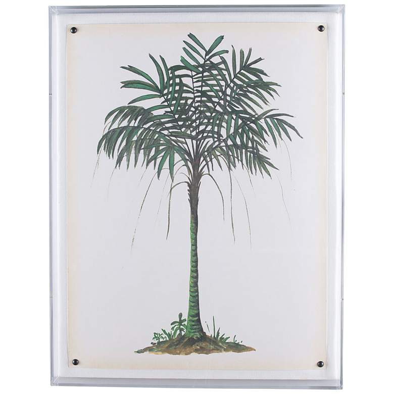Image 1 Palm Tree II 26" High Shadow Box Framed Canvas Wall Art