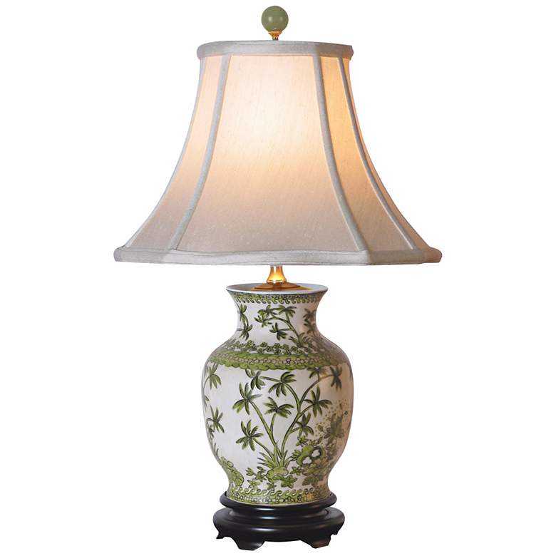 Palm Tree Porcelain Vase Table Lamp