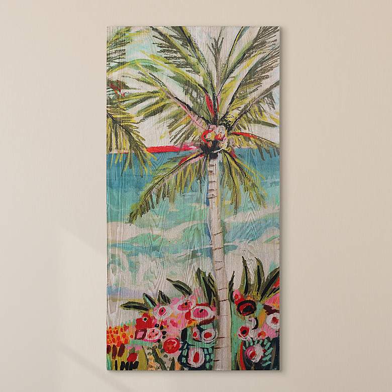 Image 1 Palm Tree Wimsy 48" High 2-Piece Giclee Printed Wall Art Set