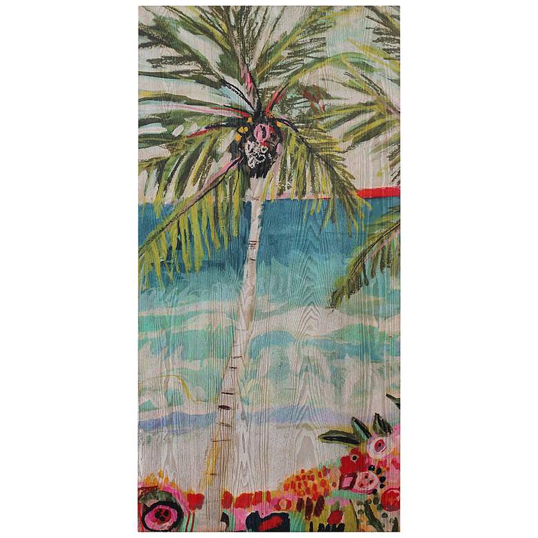 Image 2 Palm Tree Wimsy I 48" High Giclee Printed Wood Wall Art