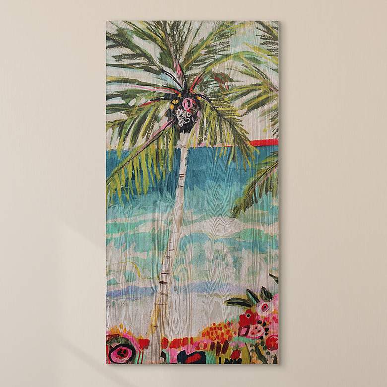 Image 1 Palm Tree Wimsy I 48" High Giclee Printed Wood Wall Art