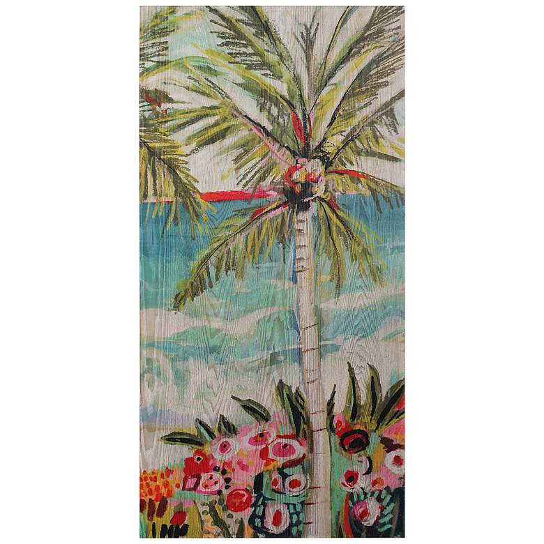 Image 2 Palm Tree Wimsy II 48 inch High Giclee Printed Wood Wall Art