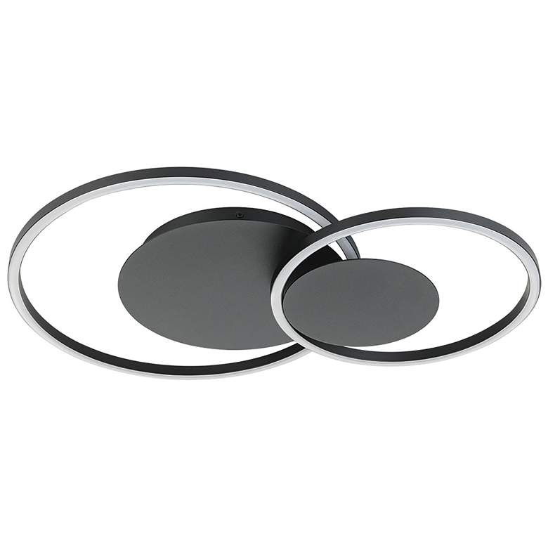 Image 1 Palma 23.5" Wide 2-Light Structured Black LED Ceiling Light