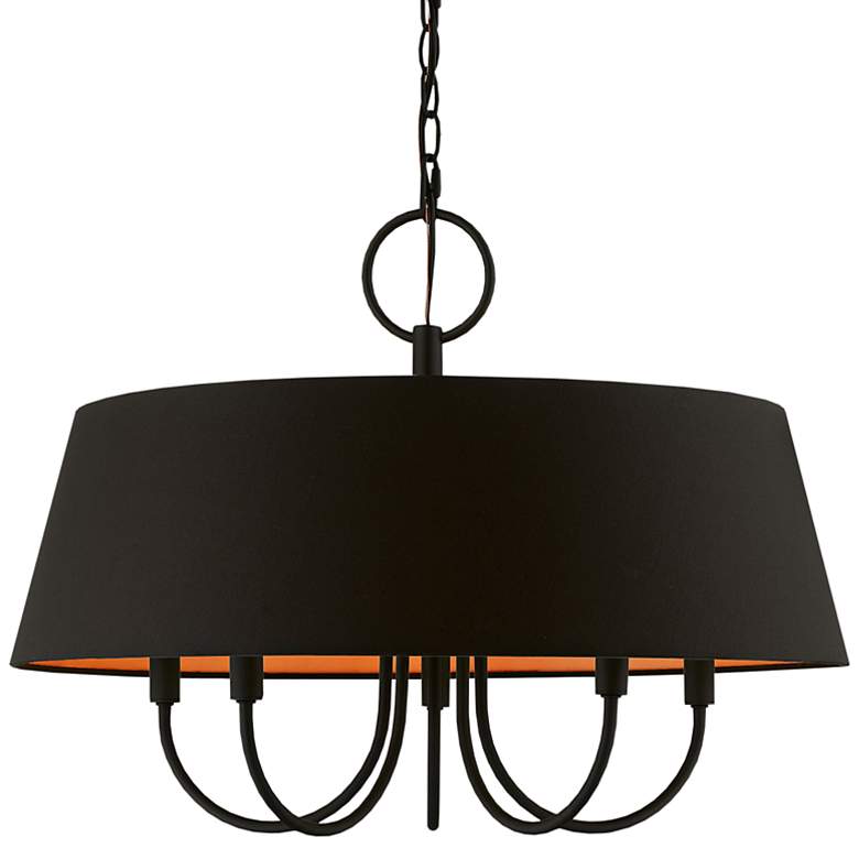 Image 3 Palma 23" Wide Black 5-Light Drum Chandelier