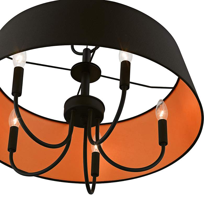 Image 5 Palma 23" Wide Black 5-Light Drum Chandelier more views
