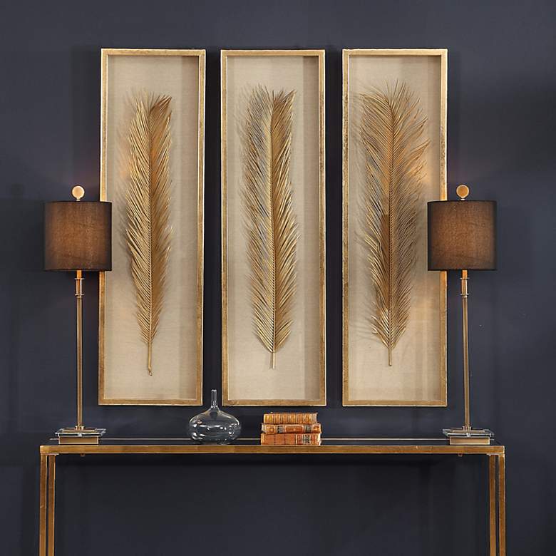 Image 1 Palma 48 1/4" High 3-Piece Shadow Box Framed Wall Art Set
