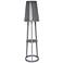 Palma 71" High Teak Finish Solar Powered LED Outdoor Tripod Floor Lamp