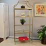 1_Palmer 30" Wide Tempered Glass Gold Metal 5-Tier Bookcase