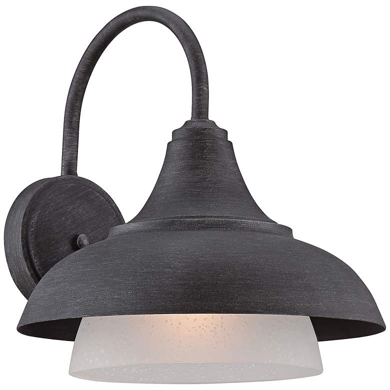 Image 1 Palmer 9 1/4" High Weathered Pewter Outdoor Wall Sconce