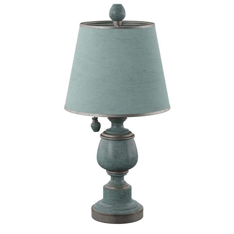 Image 6 Palmer Antique Urn Coastal Blue Accent Table Lamp more views