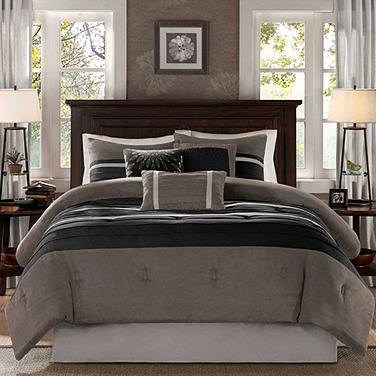 Palmer Black Pieced 7-Piece Comforter Set