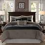 Thumbnail2 of Palmer Black Pieced Faux Suede King 7-Piece Comforter Set