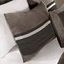 Thumbnail3 of Palmer Black Pieced Faux Suede King 7-Piece Comforter Set more views