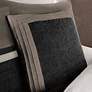 Thumbnail4 of Palmer Black Pieced Faux Suede King 7-Piece Comforter Set more views
